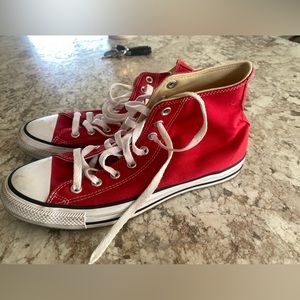 Red hightop converse